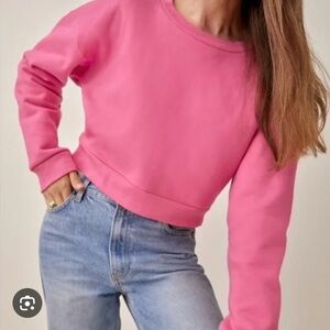 Reformation Pink Fleece-Lined Sweatshirt